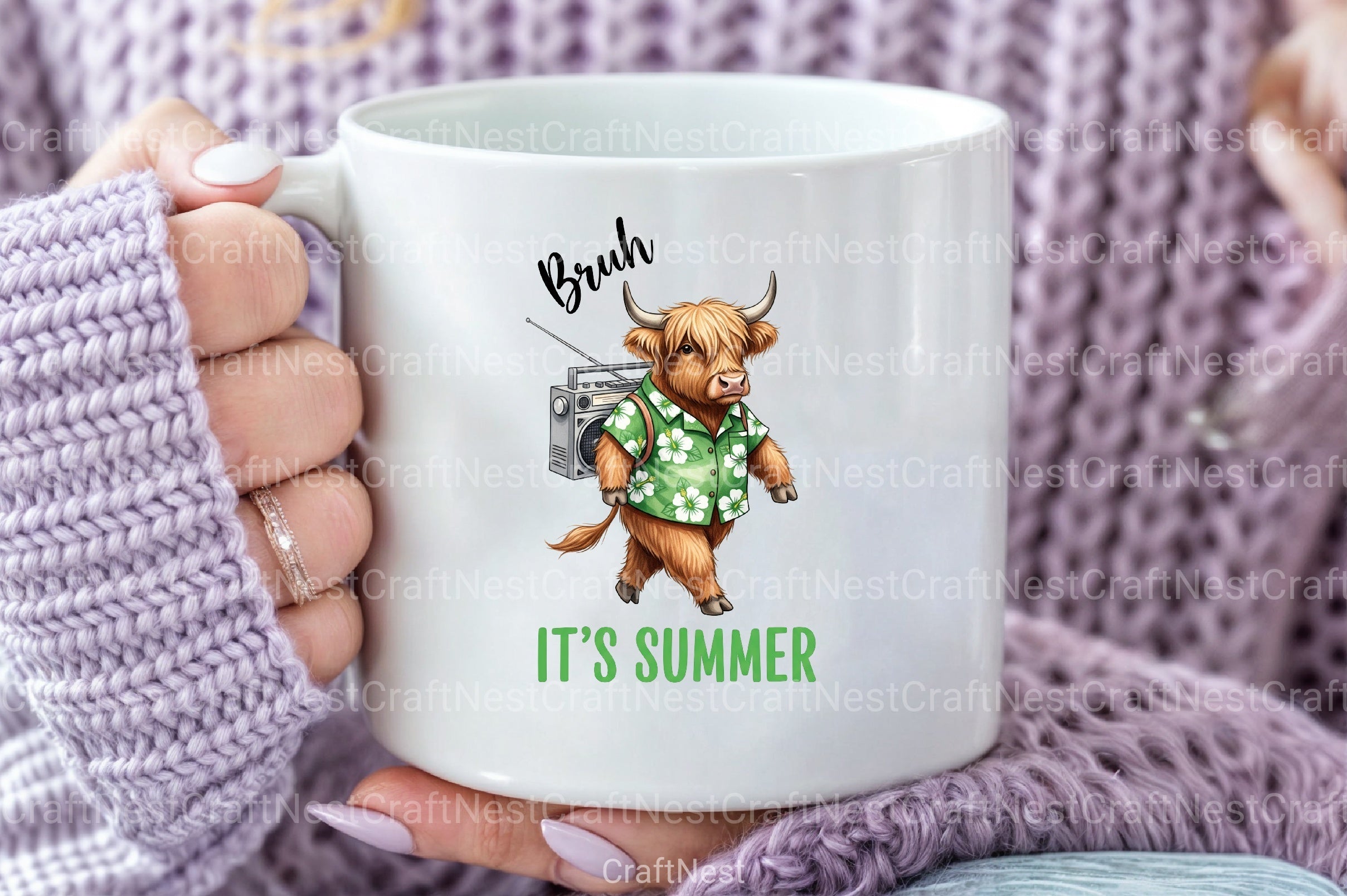 Summer Highland Cow Clipart Bundle 9 - CraftNest - Digital Crafting and Art