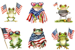 Cute American Flag Frog Clipart Bundle - CraftNest - Digital Crafting and Art