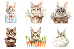 Easter Bunny Cat Peeking Sublimation Clipart Bundle - CraftNest - Digital Crafting and Art