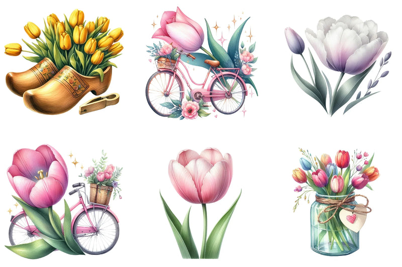 Amsterdam Summer Tulips Clipart Bundle - CraftNest - Digital Crafting and Art