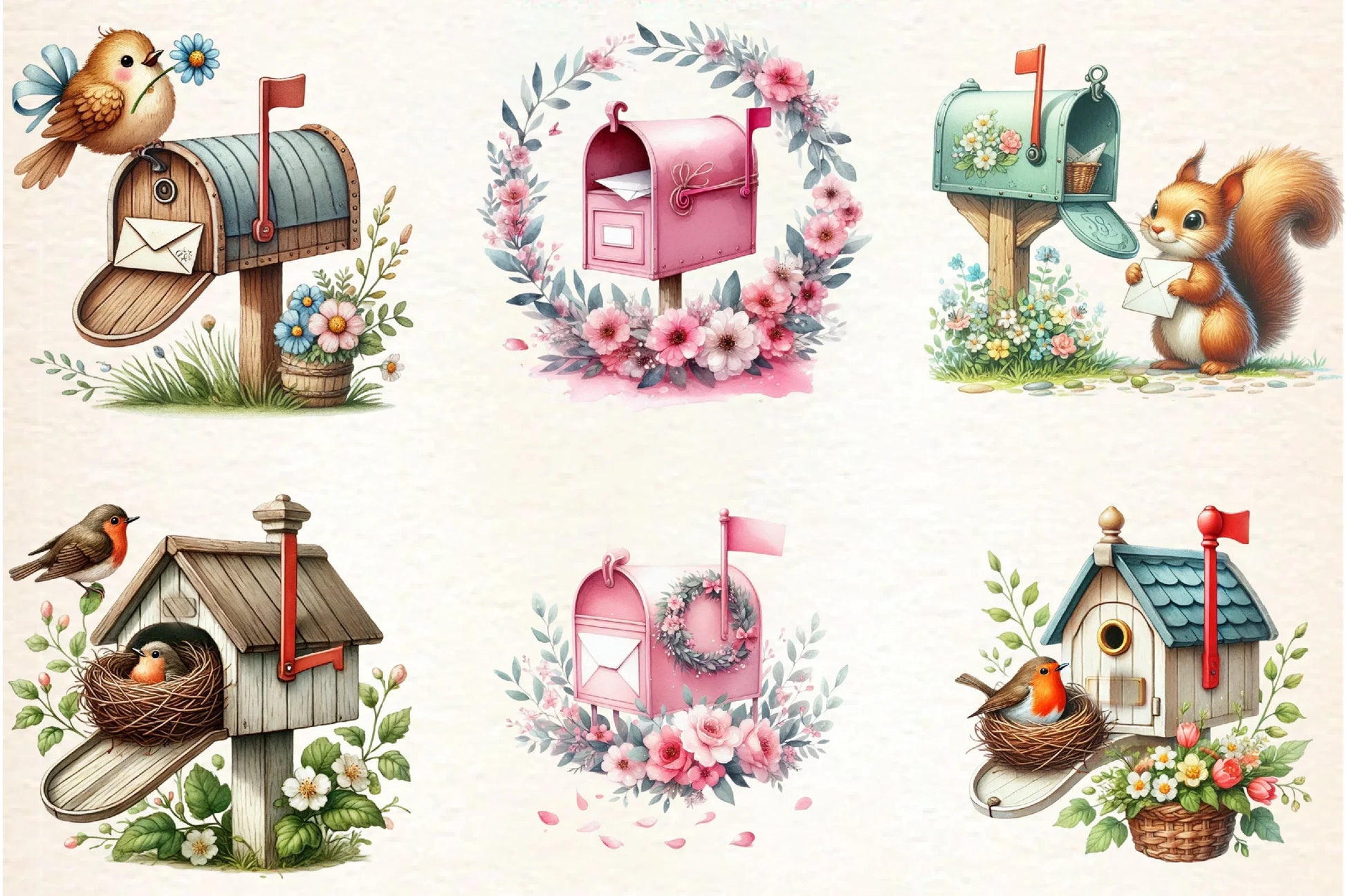 Spring Mailbox Clipart Bundle - CraftNest - Digital Crafting and Art
