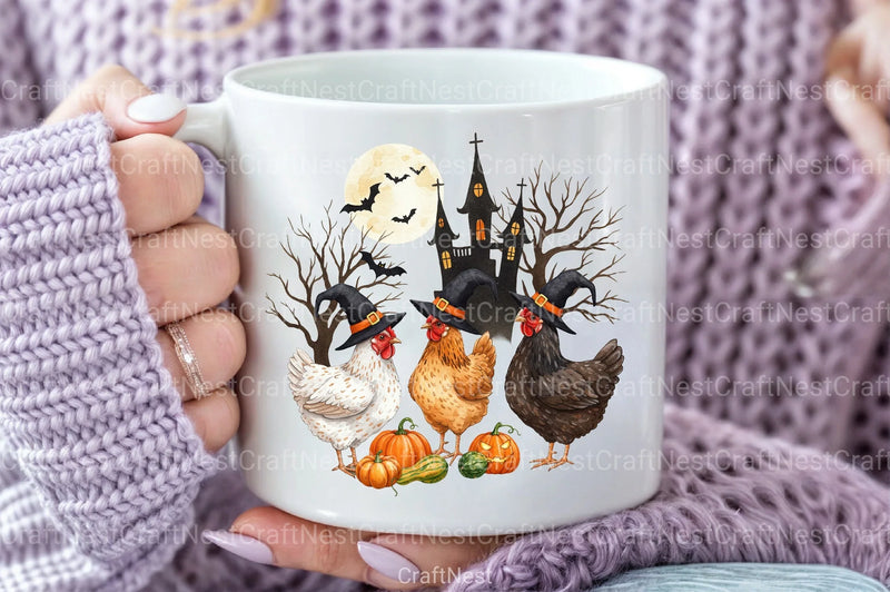 Spooky Chickens Halloween Clipart Bundle - CraftNest - Digital Crafting and Art