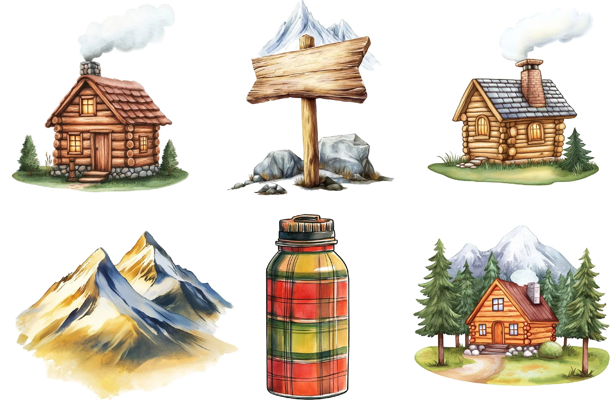 Vintage Mountain Adventure Clipart Bundle - CraftNest - Digital Crafting and Art
