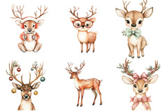 Funny Cute Christmas Reindeer Clipart Bundle - CraftNest - Digital Crafting and Art