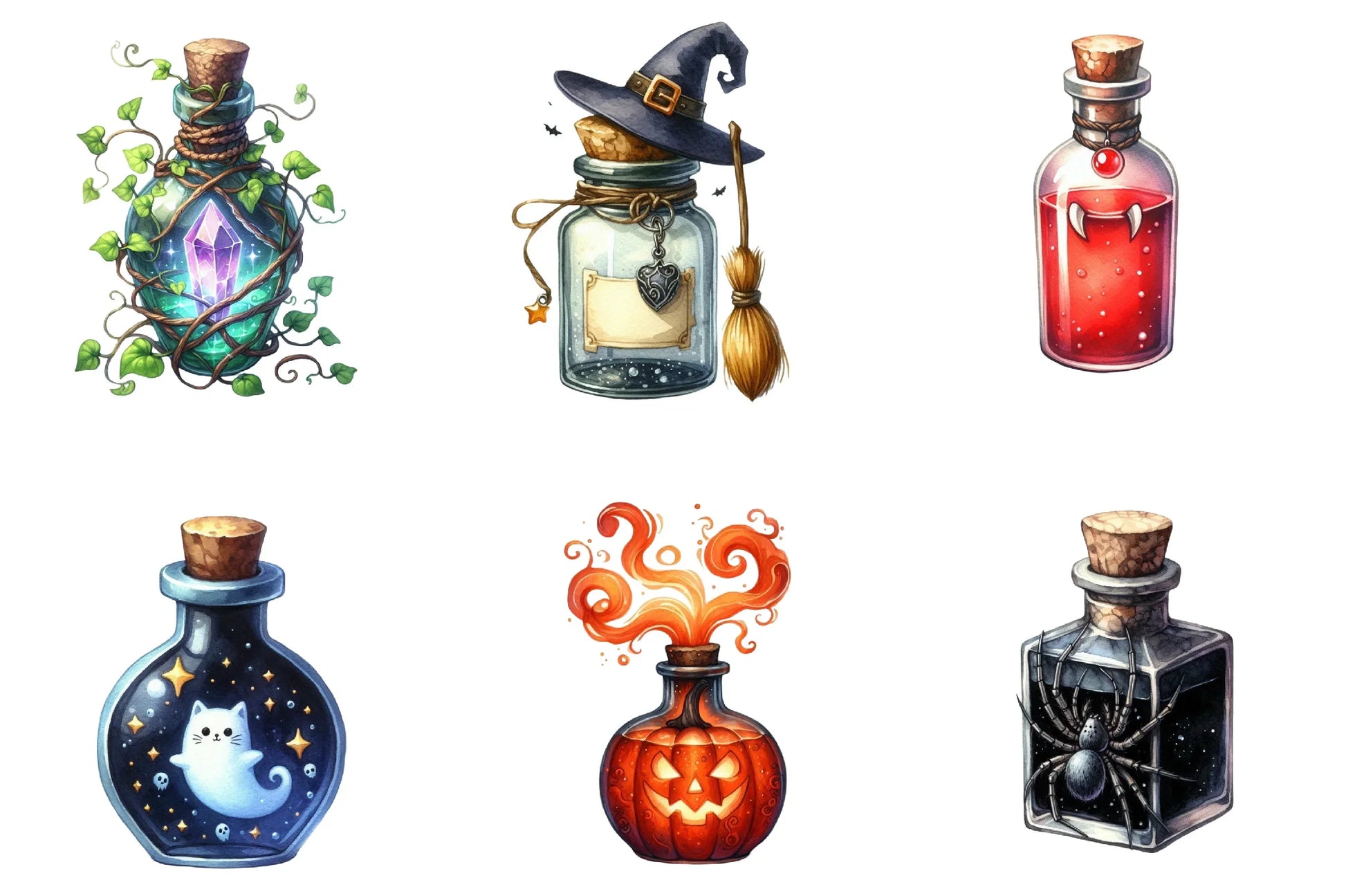 Halloween Potion Bottle Clipart Bundle - CraftNest - Digital Crafting and Art
