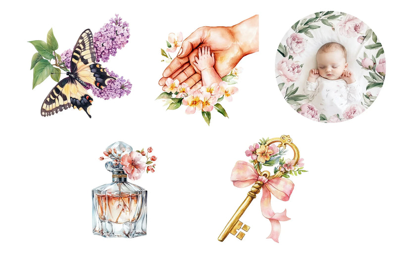 Hand Painted Mother's Day Clipart Bundle - CraftNest - Digital Crafting and Art