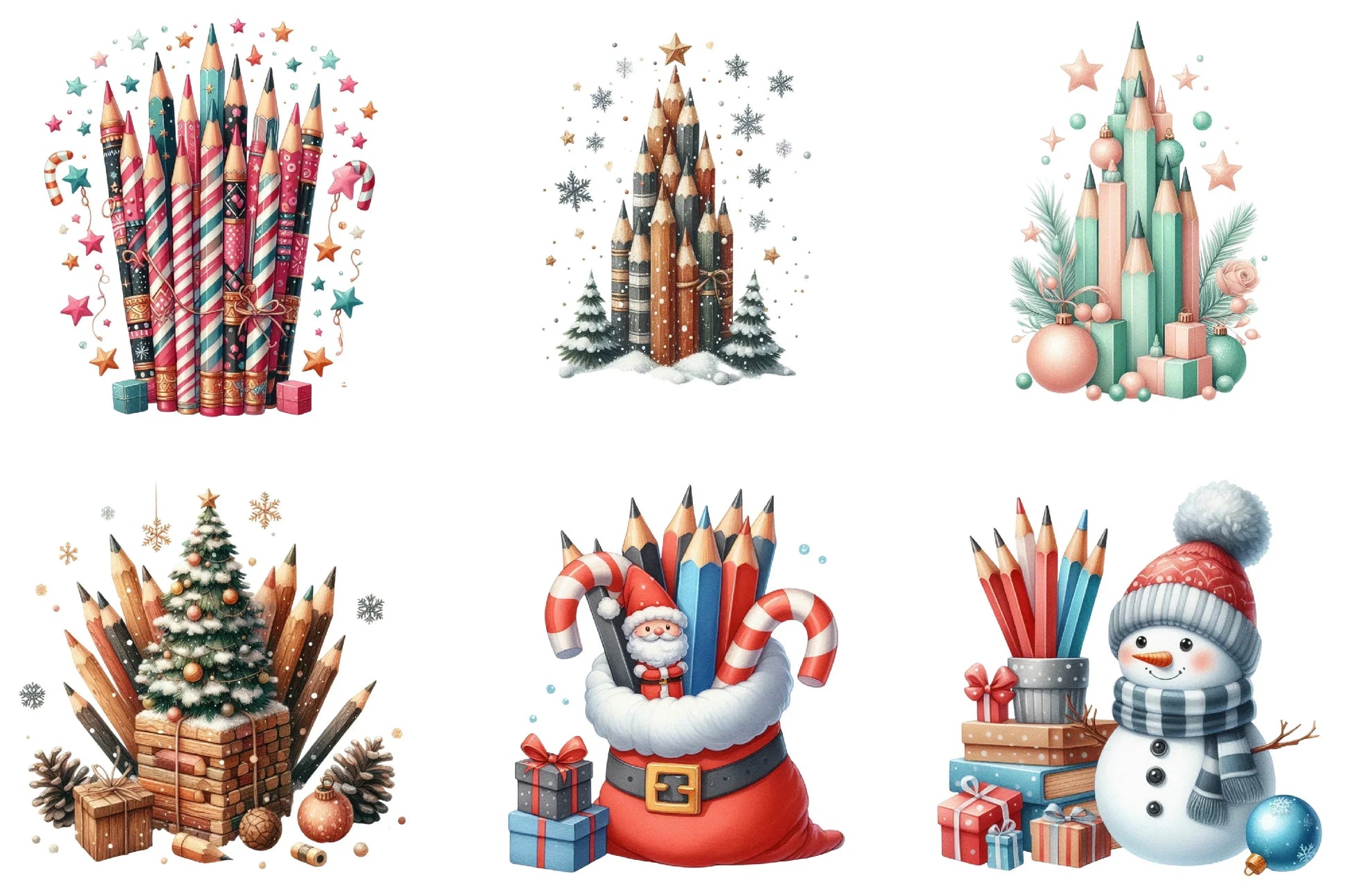 Christmas Pencil Tower Clipart Bundle - CraftNest - Digital Crafting and Art