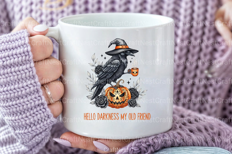 Raven Crow Coffee Halloween Clipart Bundle 1121 - CraftNest - Digital Crafting and Art