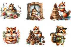 Chipmunk Cute Forest Animal Clipart Bundle - CraftNest - Digital Crafting and Art