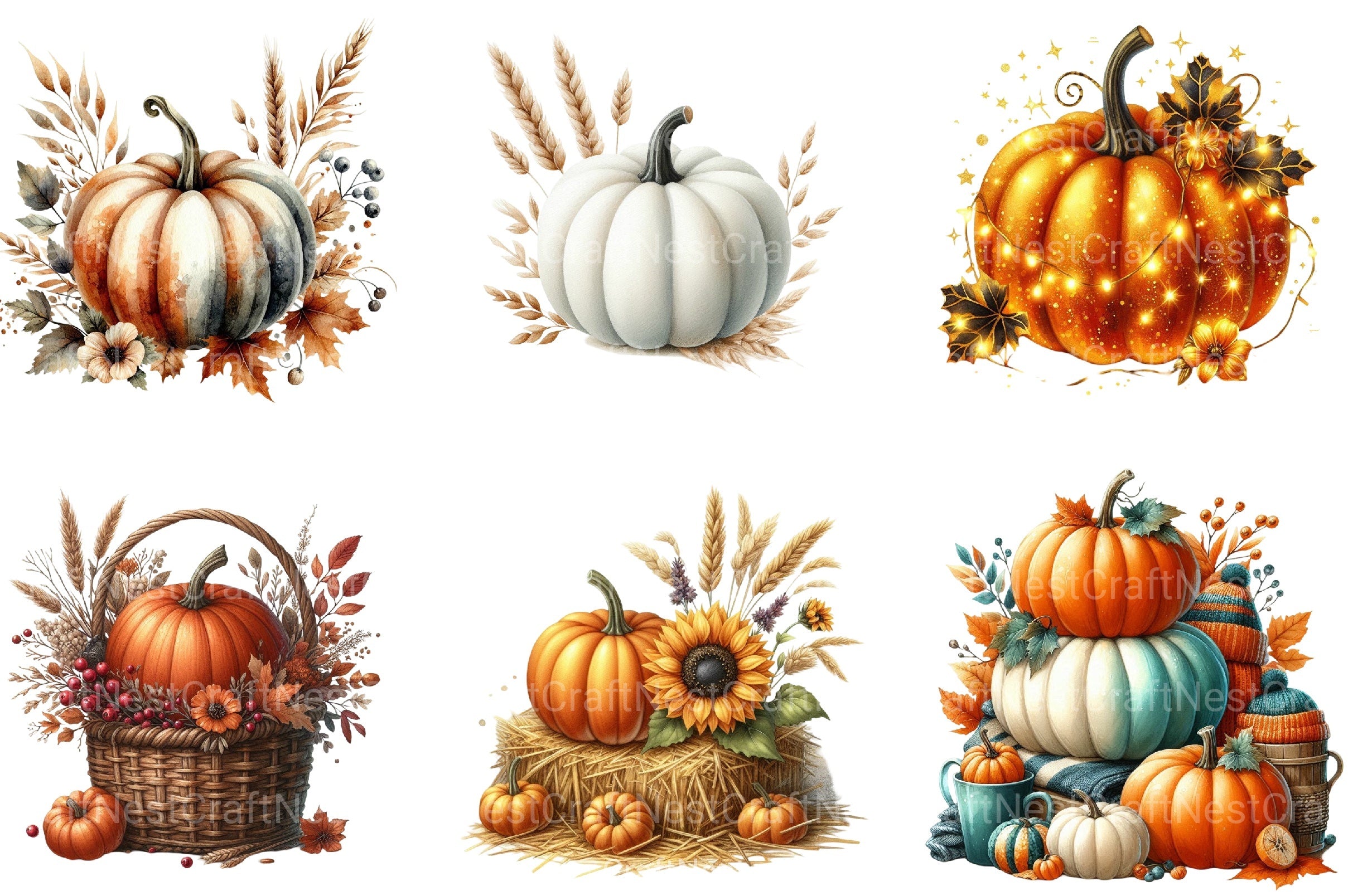 Autumn Pumpkin Clipart Bundle 77 - CraftNest - Digital Crafting and Art