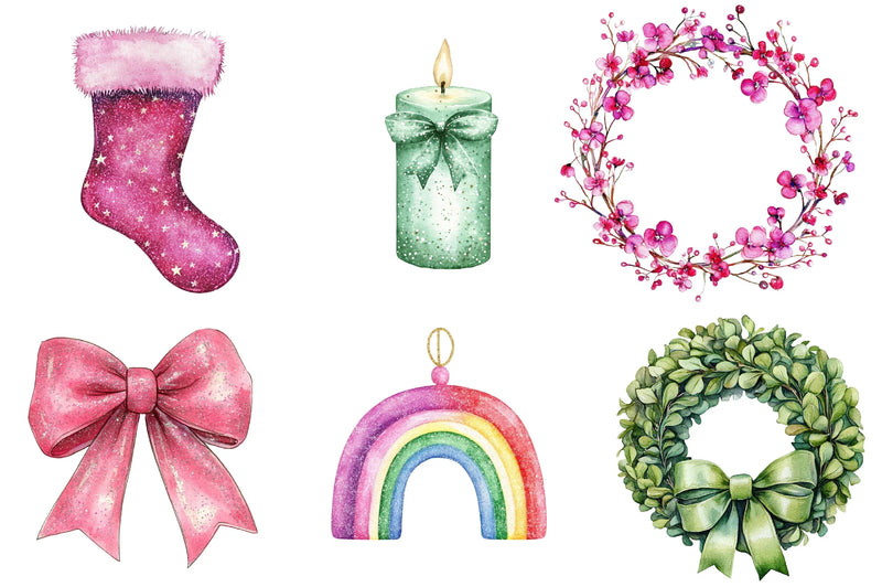 Coquette Gilter Christmas Clipart Bundle - CraftNest - Digital Crafting and Art