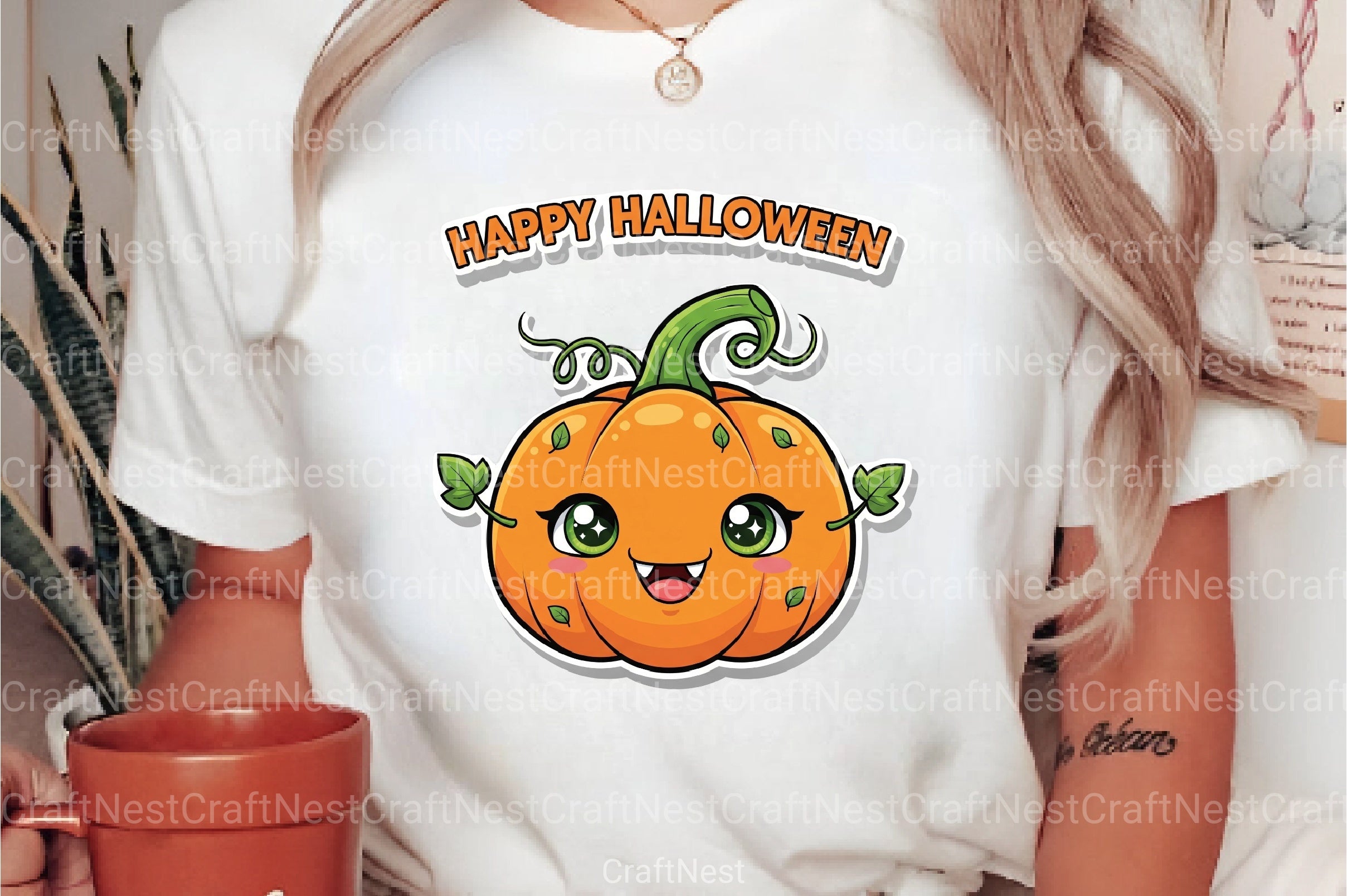 Happy Halloween Cute Pumpkin Sticker Clipart Bundle - CraftNest - Digital Crafting and Art