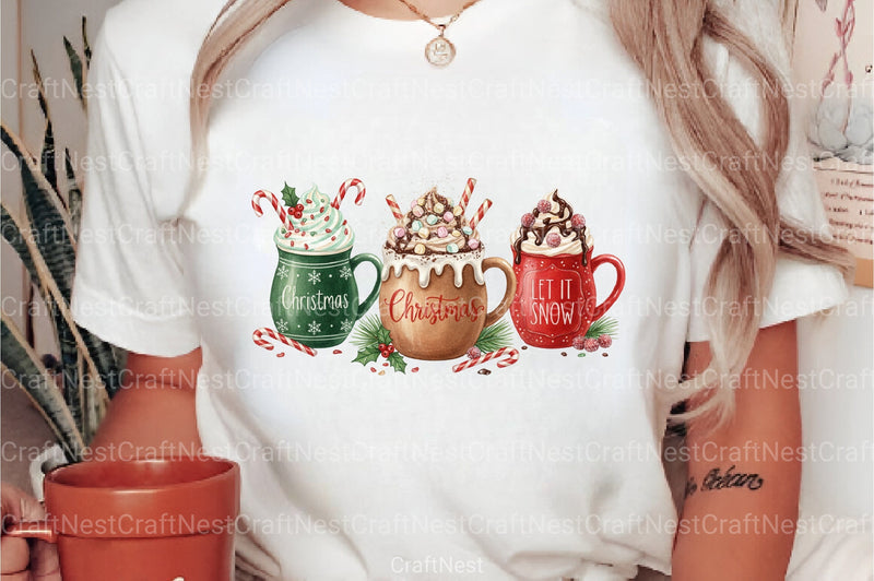 Let It Snow Christmas Coffee Clipart Bundle - CraftNest - Digital Crafting and Art