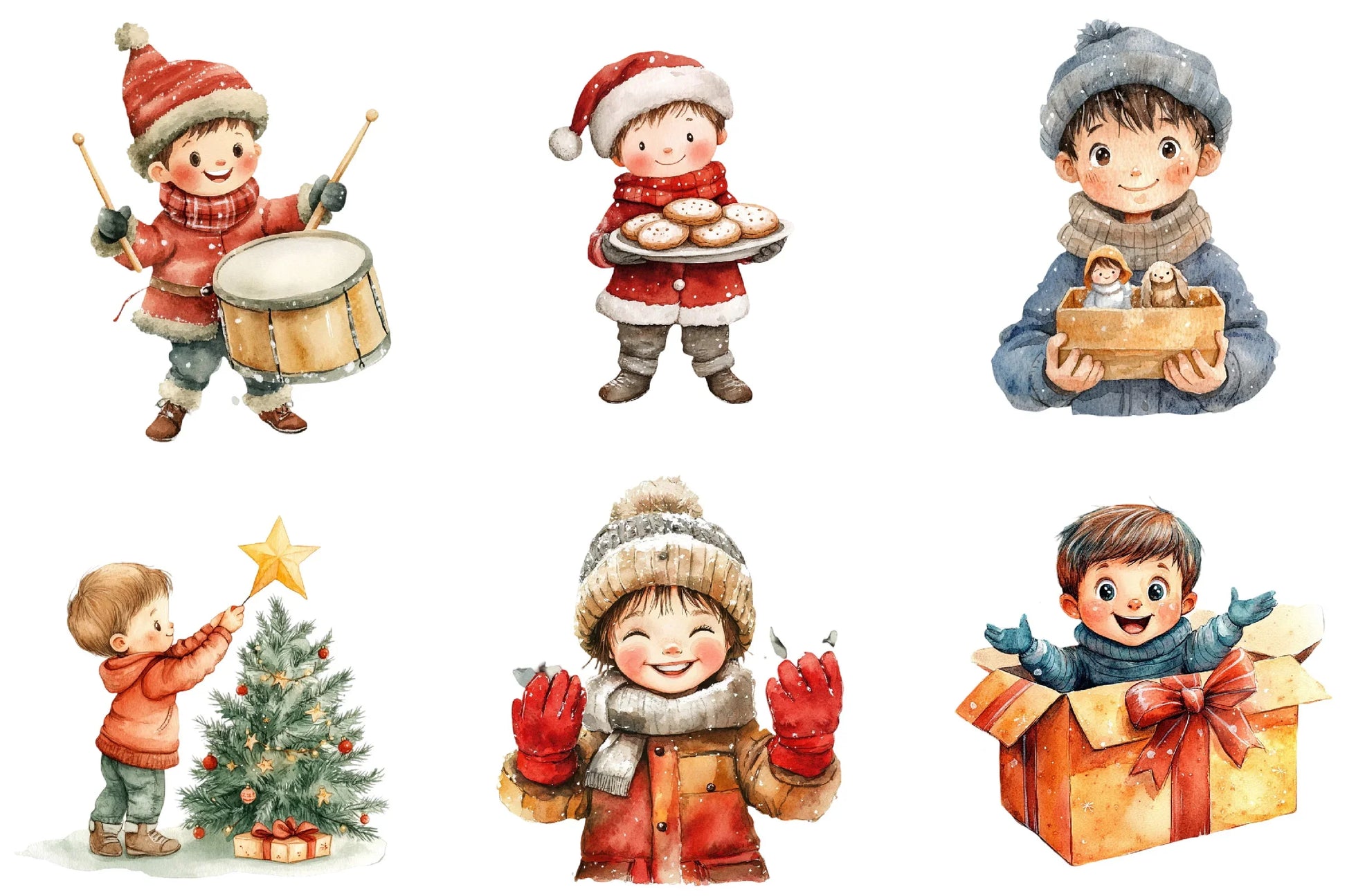 Christmas Boys Clipart Bundle - CraftNest - Digital Crafting and Art