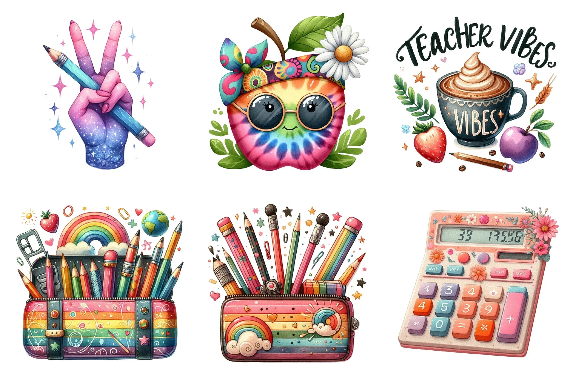 Groovy School Clipart Bundle - CraftNest - Digital Crafting and Art