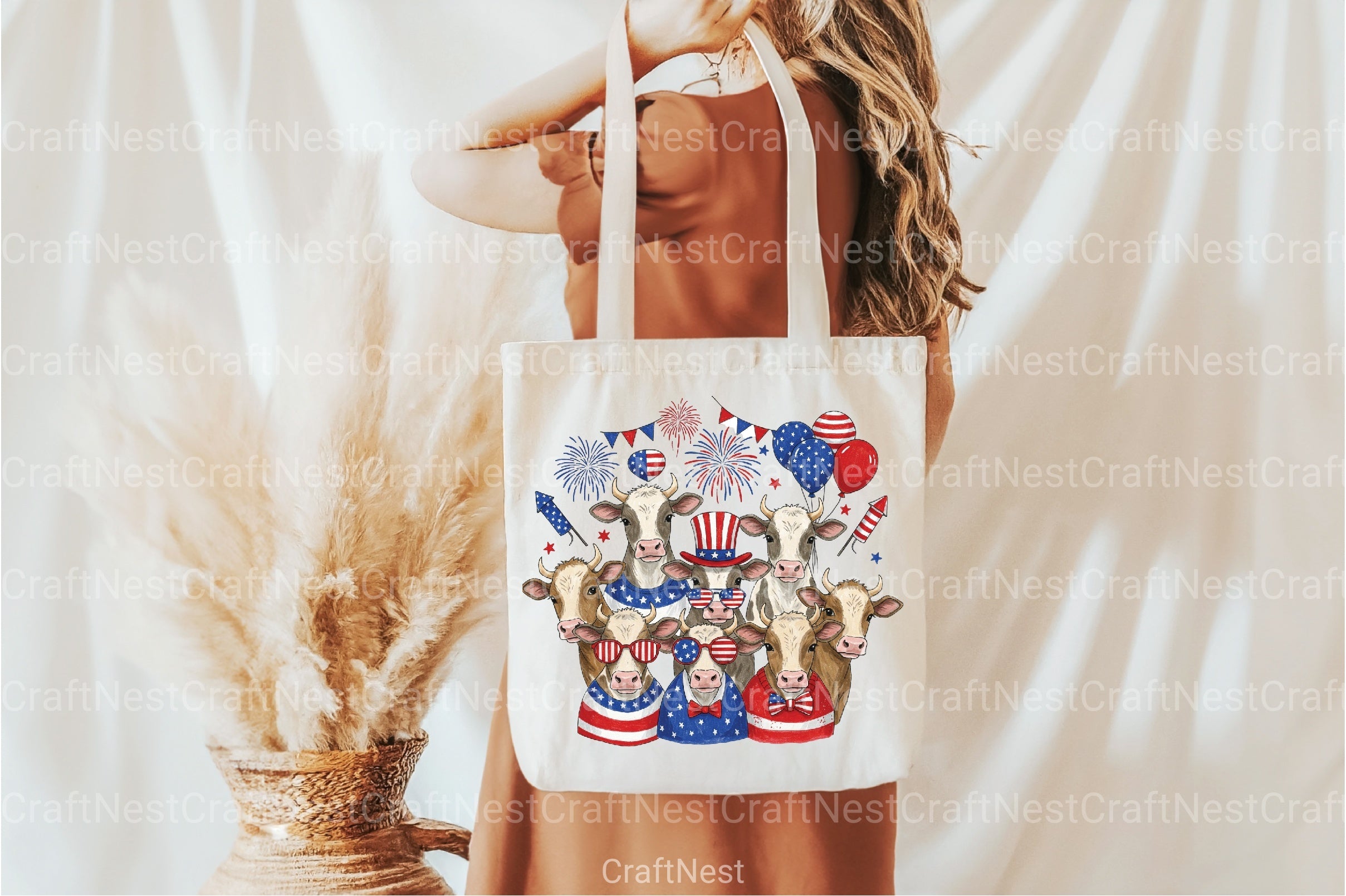 4th of July USA Patriotic Highland Cows Clipart Bundle - CraftNest - Digital Crafting and Art