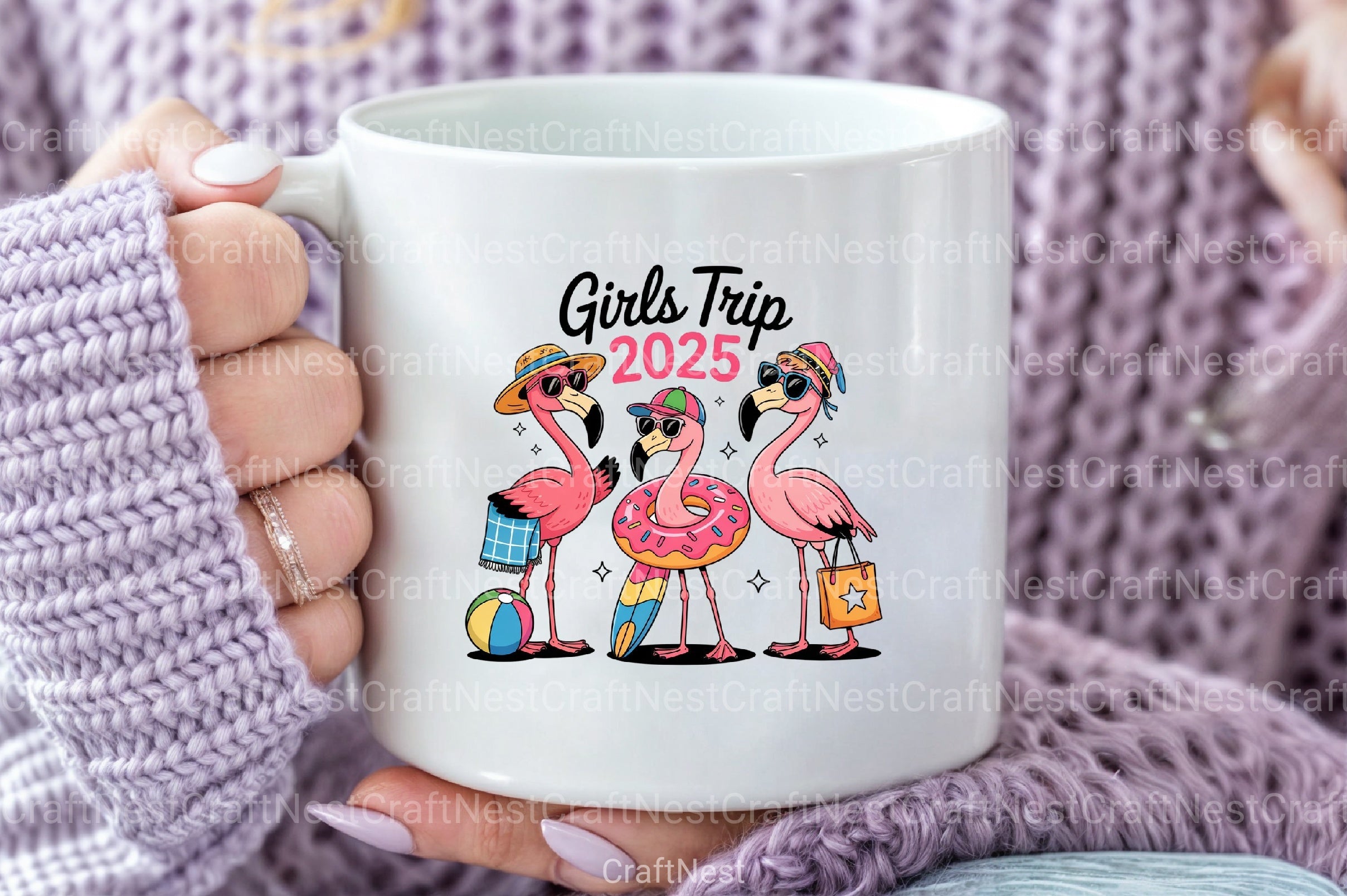 Summer Girls Trip Flamingo Beach Clipart Bundle 2025 - CraftNest - Digital Crafting and Art