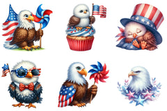 Cute Eagle Independence Day Clipart Bundle - CraftNest - Digital Crafting and Art