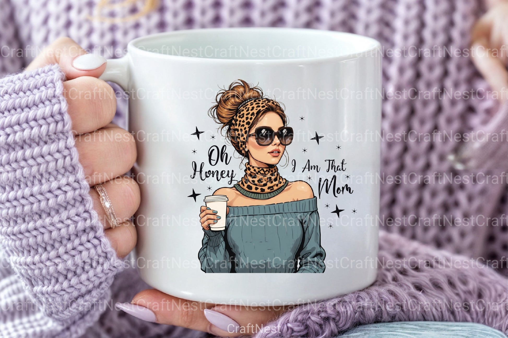 Leopard Mama Coffee Mom Bun Clipart Bundle for Mother's Day 1 - CraftNest - Digital Crafting and Art