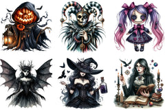 Gothic Halloween Characters Clipart Bundle - CraftNest - Digital Crafting and Art