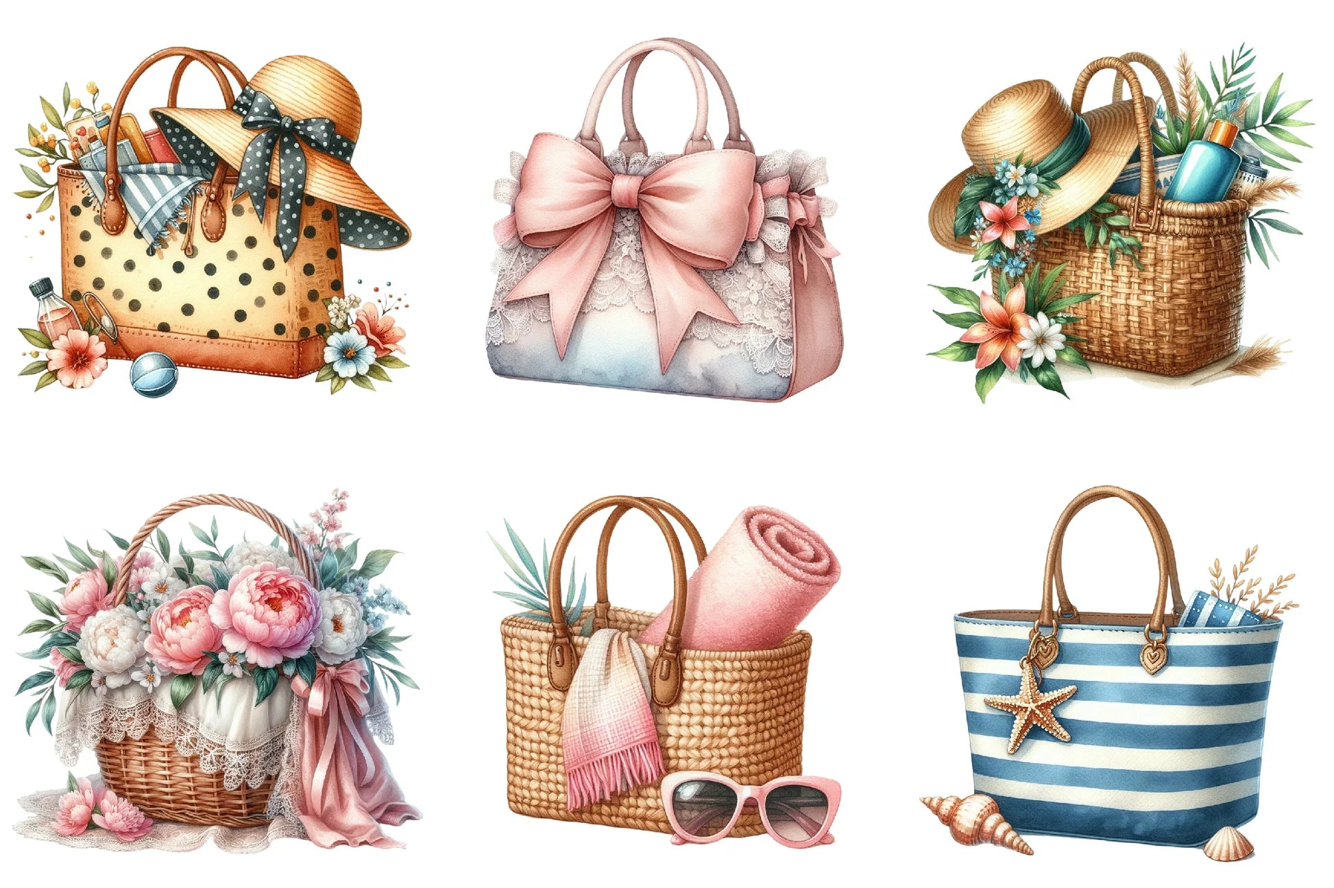 Summer Beach Bag Clipart Bundle - CraftNest - Digital Crafting and Art