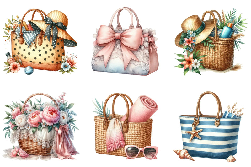 Summer Beach Bag Clipart Bundle - CraftNest - Digital Crafting and Art