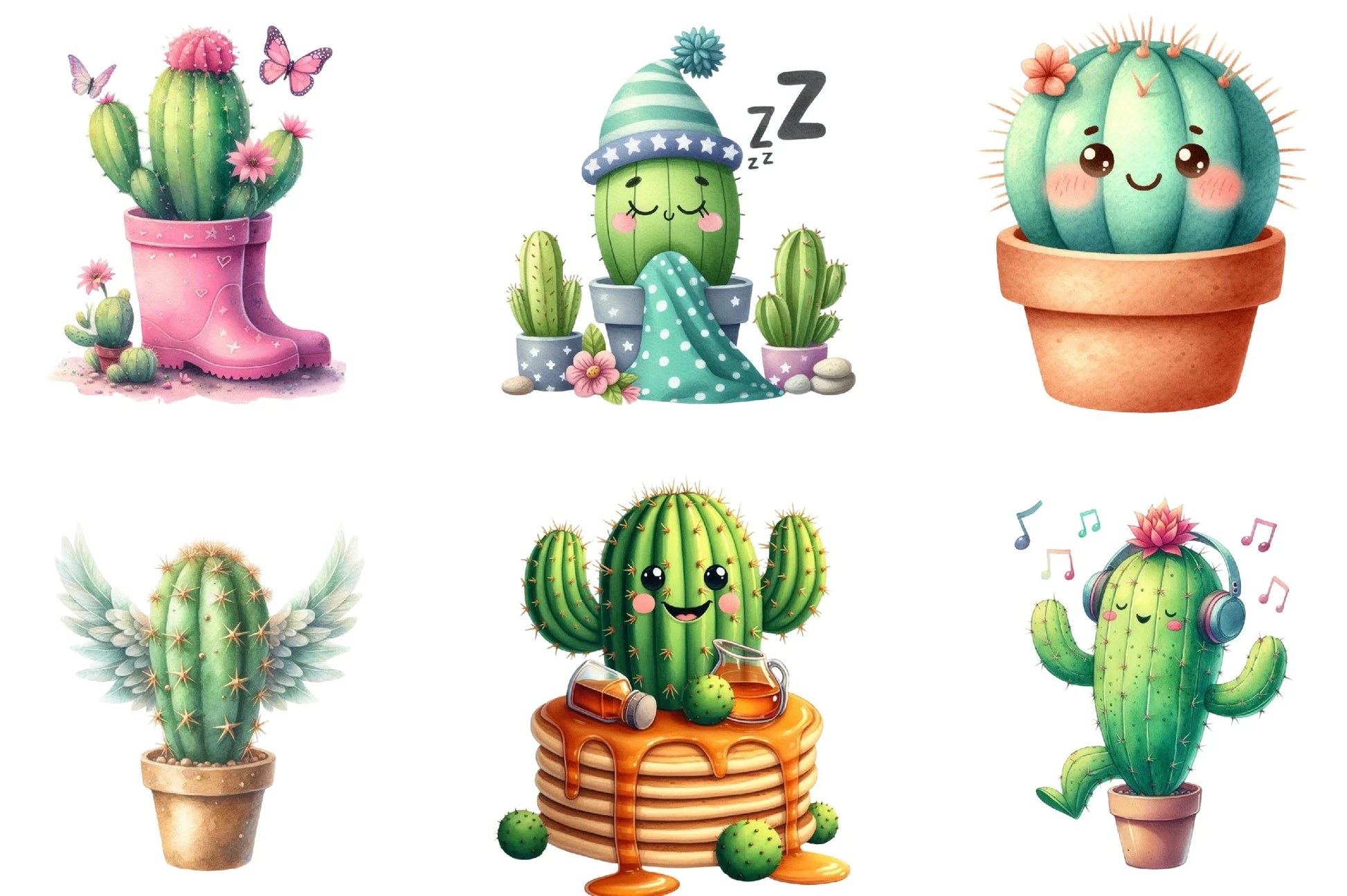 Cute Cactus Clipart Bundle - CraftNest - Digital Crafting and Art
