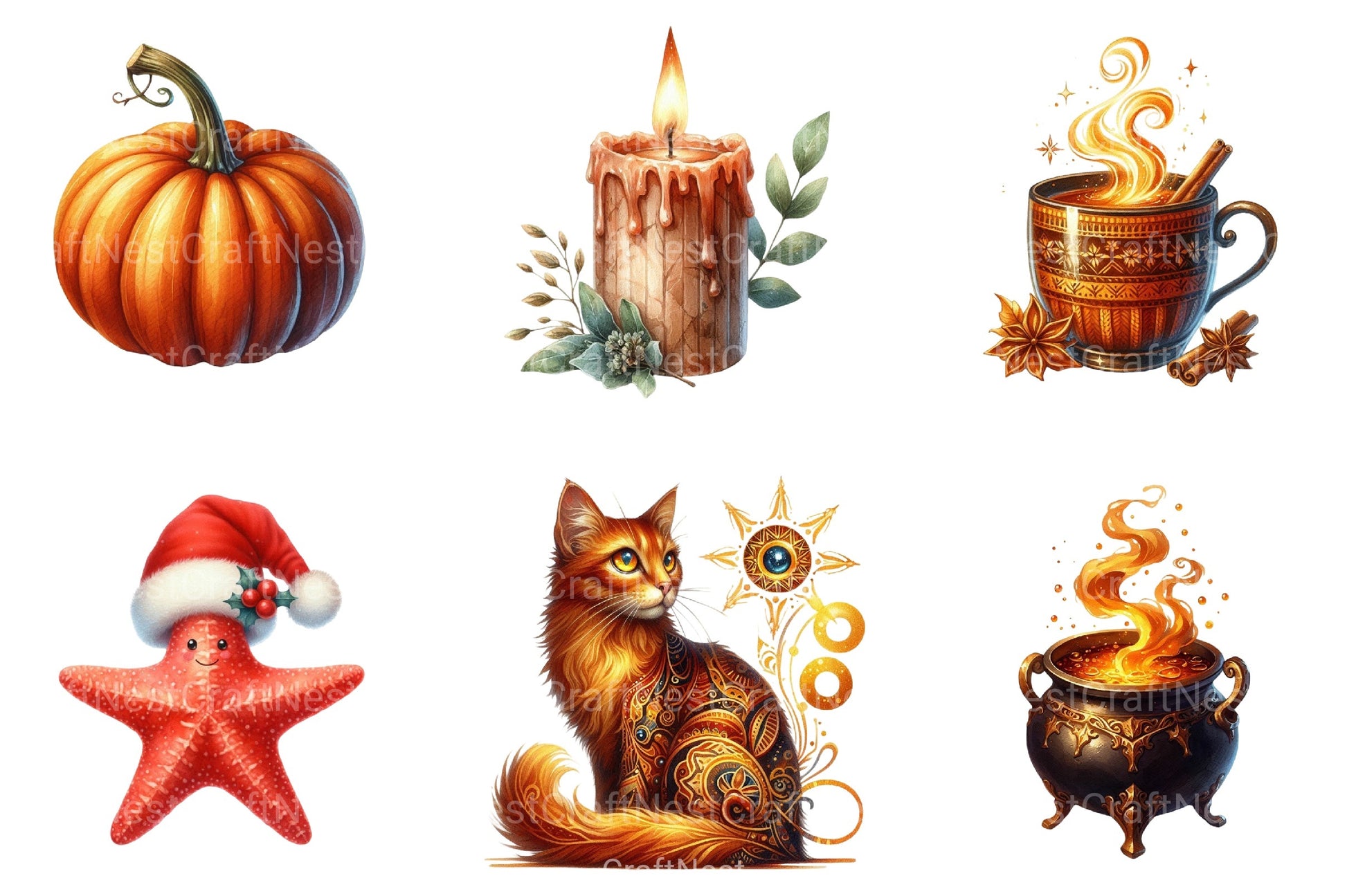Amber Halloween Clipart Bundle - CraftNest - Digital Crafting and Art