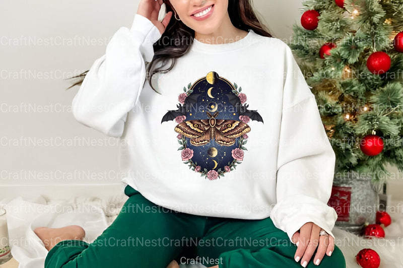 Gothic Moth Art Clipart Bundle - CraftNest - Digital Crafting and Art