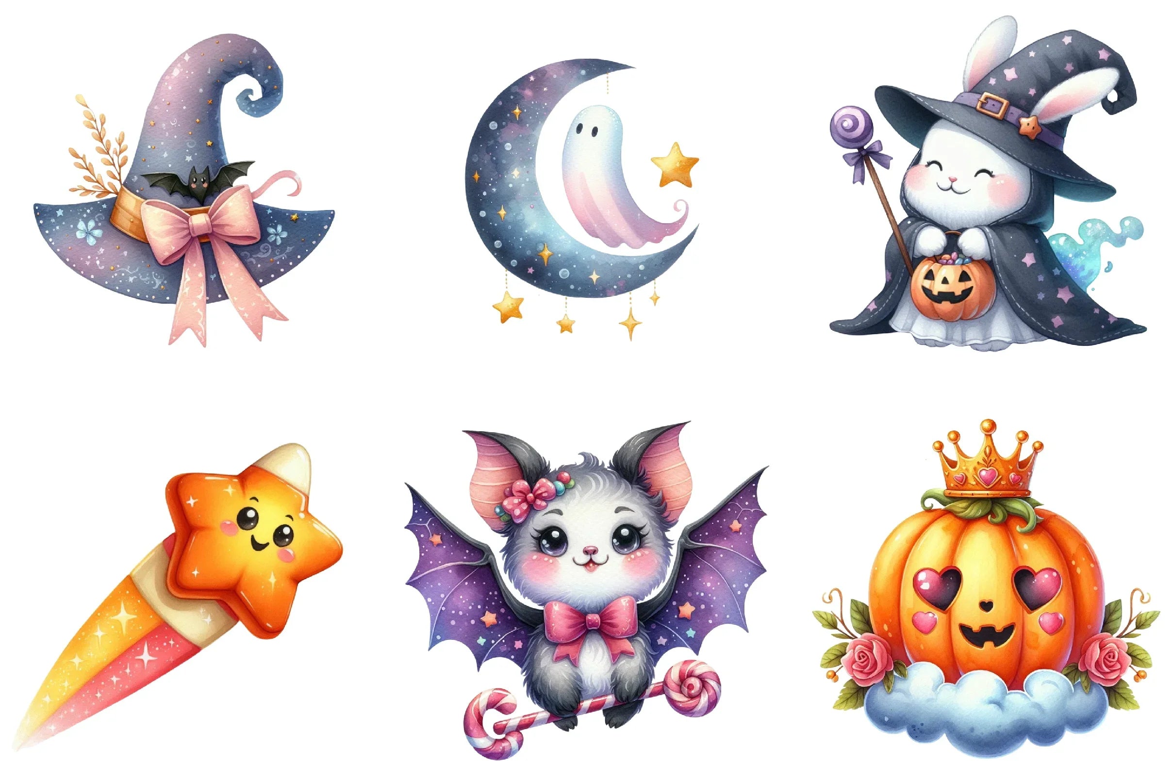 Dreamy Cute Halloween Clipart Bundle - CraftNest - Digital Crafting and Art