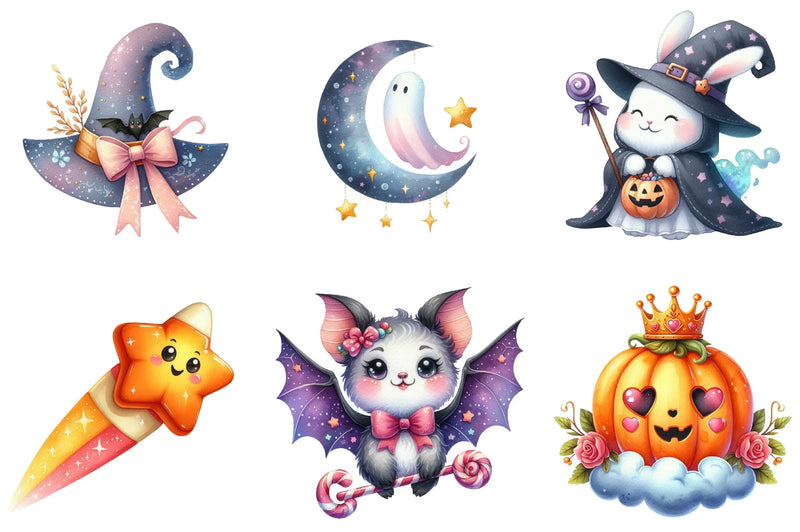 Dreamy Cute Halloween Clipart Bundle - CraftNest - Digital Crafting and Art