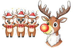 Cute & Funny Christmas Reindeer Clipart Bundle - CraftNest - Digital Crafting and Art