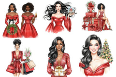 Black Woman Christmas Clipart Bundle - CraftNest - Digital Crafting and Art