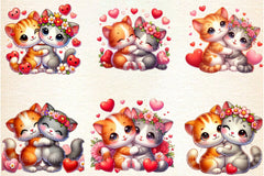 Valentine's Cat Couple Clipart Bundle - CraftNest - Digital Crafting and Art