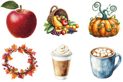 Autumn Chilly Morning Clipart Bundle - CraftNest - Digital Crafting and Art