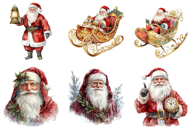 Antique Ornate Santa Clipart Bundle - CraftNest - Digital Crafting and Art