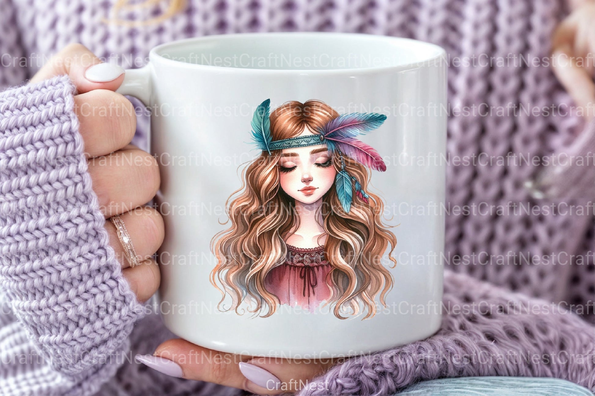 Tribal Boho Girl Clipart Bundle 12 - CraftNest - Digital Crafting and Art