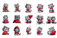 Valentine Cats Clipart Bundle - CraftNest - Digital Crafting and Art