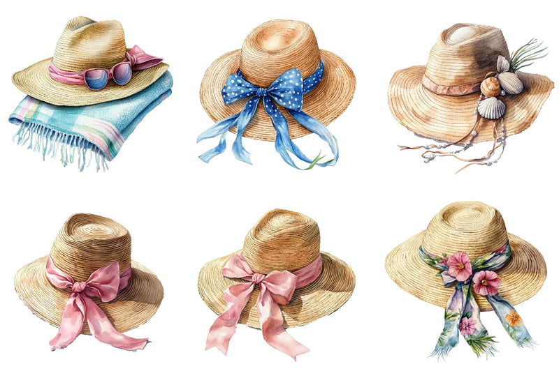Summer Hat Clipart Bundle - CraftNest - Digital Crafting and Art