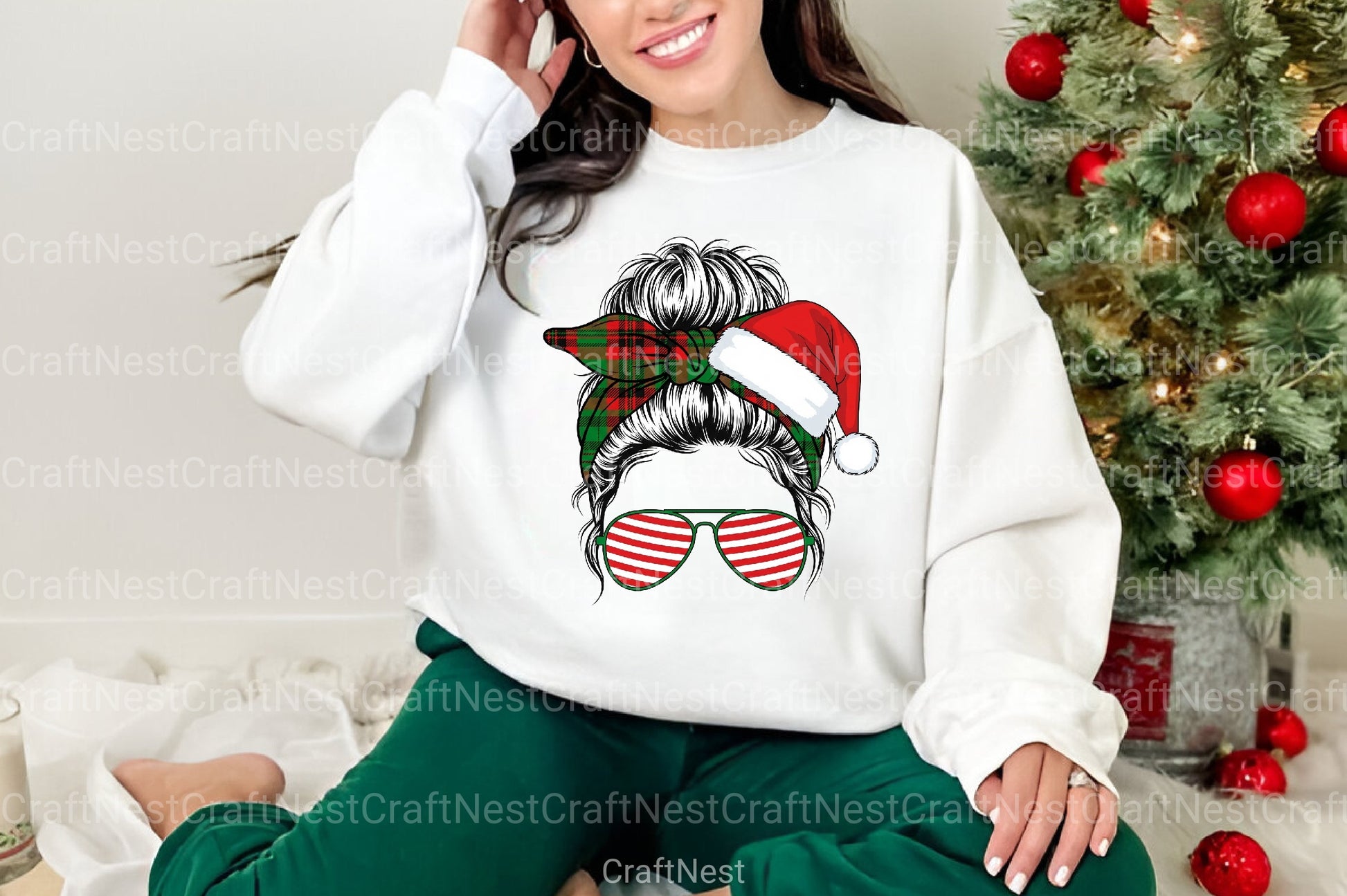 Santa Hat Bun Illustration Clipart Bundle - CraftNest - Digital Crafting and Art