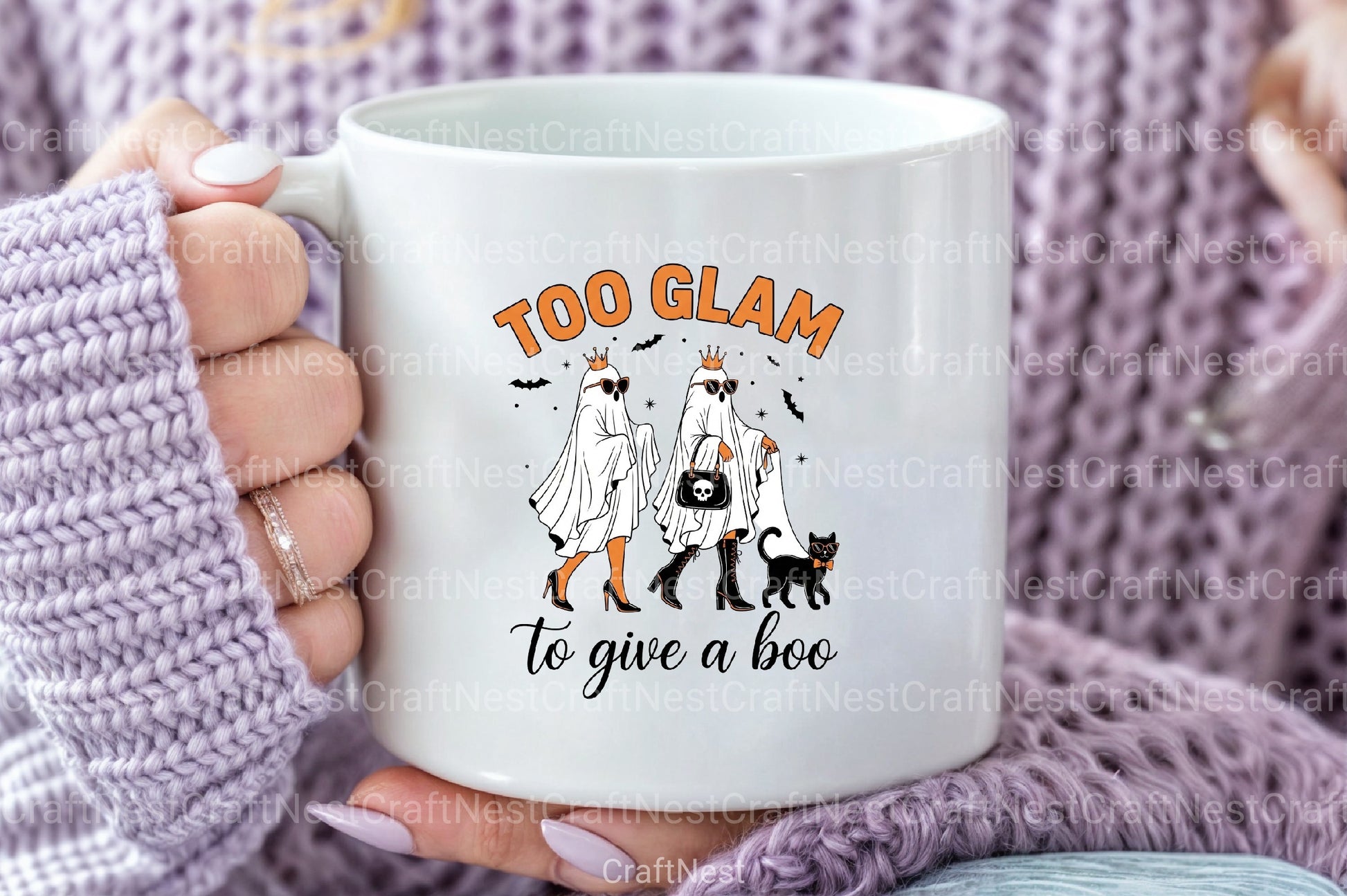 Too Glam to Give a Boo: Funny Halloween Clipart Bundle - CraftNest - Digital Crafting and Art