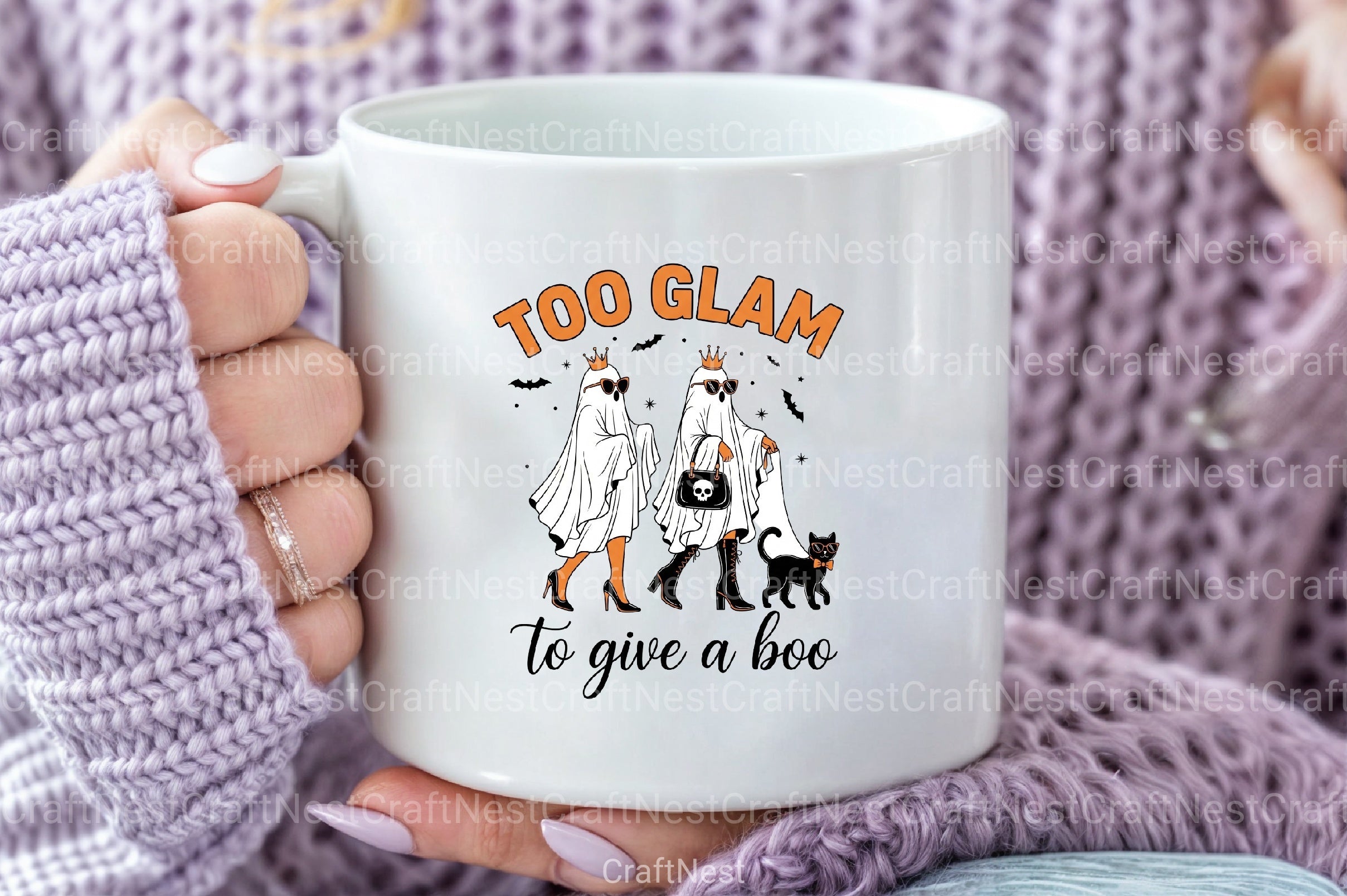 Too Glam to Give a Boo: Funny Halloween Clipart Bundle - CraftNest - Digital Crafting and Art