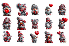 Valentine Gnome Clipart Design Bundle - CraftNest - Digital Crafting and Art