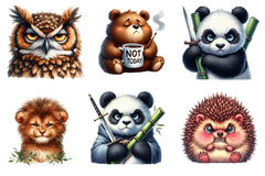 Grumpy Animals Clipart Bundle - CraftNest - Digital Crafting and Art