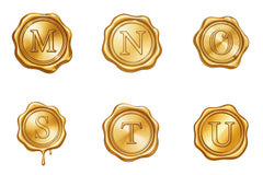 Gold Wax Stamp Letter Clipart Bundle - CraftNest - Digital Crafting and Art