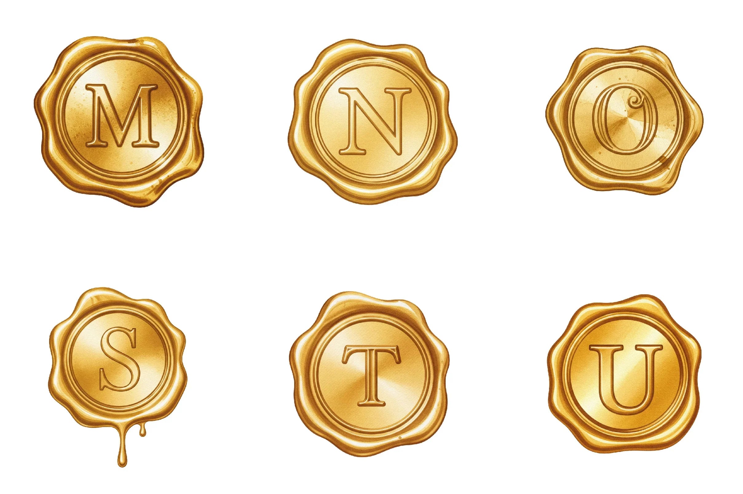 Gold Wax Stamp Letter Clipart Bundle - CraftNest - Digital Crafting and Art