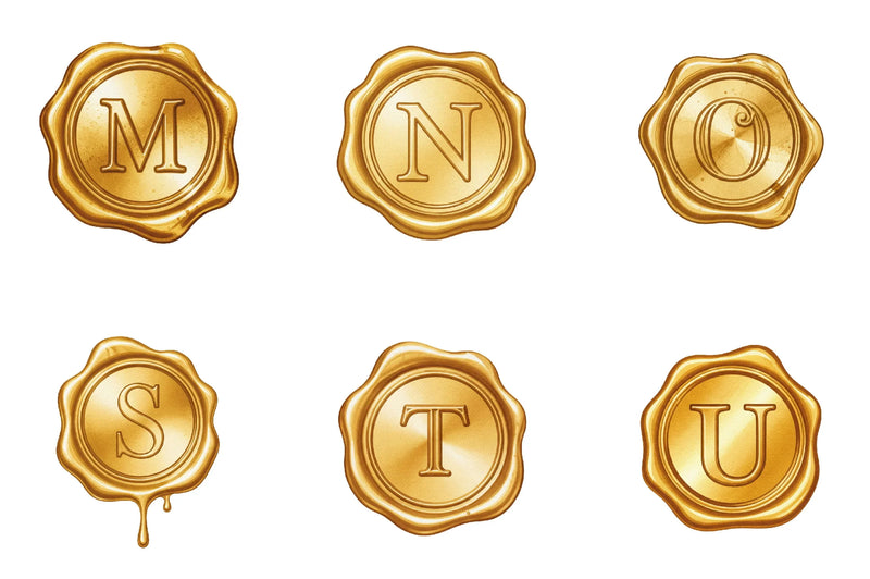 Gold Wax Stamp Letter Clipart Bundle - CraftNest - Digital Crafting and Art