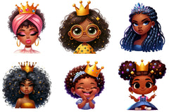 Quirky African American Girl Crown Clipart Bundle - CraftNest - Digital Crafting and Art