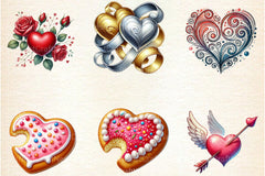 Valentine Heart Romantic Love Clipart Bundle - CraftNest - Digital Crafting and Art