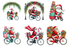 Santa Bicycle Gifts Clipart Bundle - CraftNest - Digital Crafting and Art